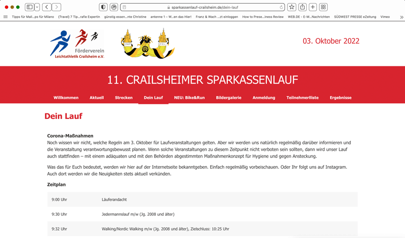 Homepage Sparkassenlauf Crailsheim