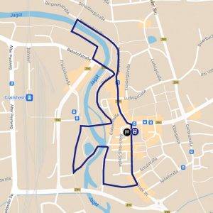 Karte mit der 2,5 km-Runde beim Crailsheimer Sparkassenlauf